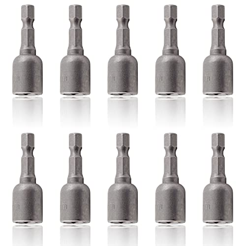 LDEXIN 10 Pcs Quick-Change Power Nut Driver Set 3/8" (10mm) Hex Shank Magnetic Power Nut Setter Driver Bits - Image 2