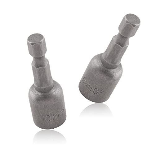 LDEXIN 10 Pcs Quick-Change Power Nut Driver Set 3/8" (10mm) Hex Shank Magnetic Power Nut Setter Driver Bits - Image 3