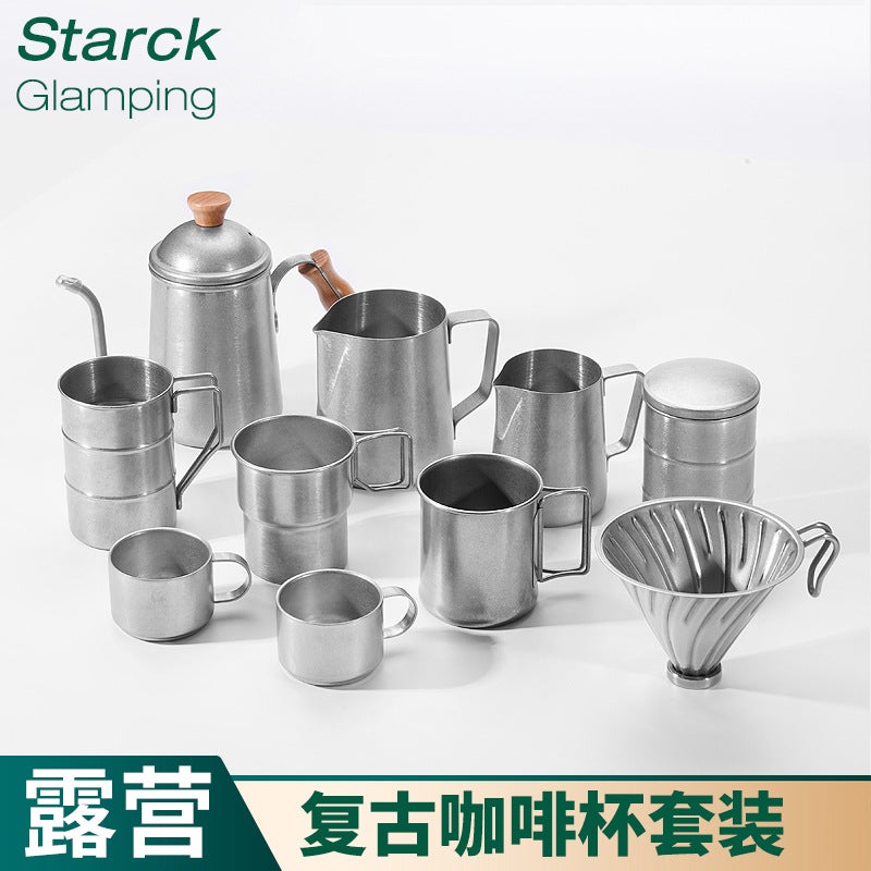 Outdoor Camping Coffee Appliance Hand Coffee Maker Suit Hanging Ear Filter Vintage American Filter Cup Coffee Cup - Image 2