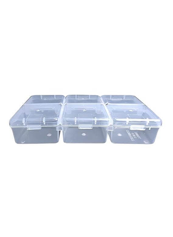 AANIJLAB Multipurpose Plastic Storage Box Pack of 1 Individual Lids From Outside Six Compartment Storage Box TransparentColour Rectangular For Multi use at home office shop etc Size 150 X 85 X 30 mm  - Image 4
