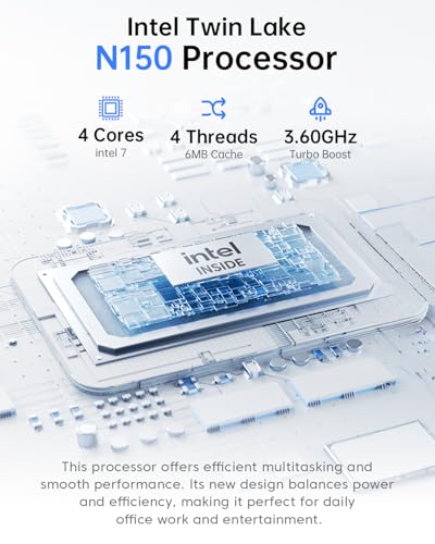 ACEMAGIC V1 Mini PC Computers, Intel Twin Lake N150(Turbo 3.6GHz), 16GB DDR4 RAM 1TB M.2 SSD Mini Desktop Computer, 4K HDMI DP/2xUSB3.2 WiFi6/BT5.2, VESA GbE, HTPC/Business Office Micro Pc - Image 2