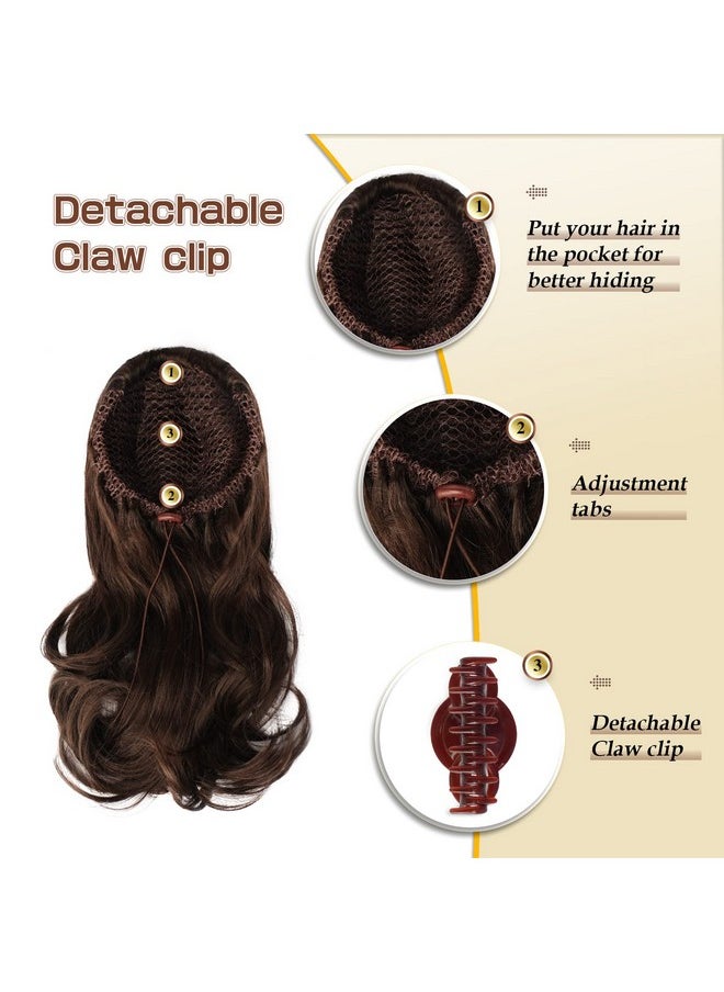 SOFEIYAN SOFEIYAN 13" Ponytail Extension Long Curly Ponytail Clip in Claw Hair Extension Natural Synthetic Hairpiece for Women, Blonde & Brown  - Image 3