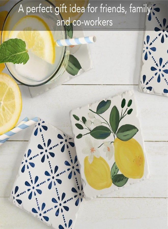 Counterart Thirstystone Sorrento Lemons 4-Pack Tumbled Tile Stone Coasters Manufactured in The USA Absorbent Easily Wipes Clean - Image 5