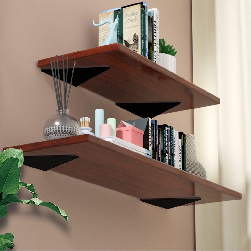 AUTOHJ 4 Pack Floating Shelf Bracket 6 Inch Brackets For Shelves, Floating Shelves Brackets, Space-Saving Triangle Hidden Shelf Brackets For Home Decor - Image 3