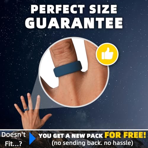 Egnaro Men's Silicone Rings, 7.5mm Wide 2.5mm Thick Rubber Bands For Him, Ergonomic Beveled Edge Two Tone Waterproof Workout Accessories - Image 5