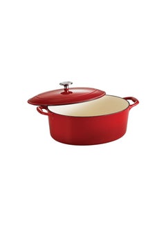 TRAMONTINA Since 1911,Made in Brazil- Series 1000 7 Qt Red Enameled Cast Iron Covered Oval Dutch Oven  - Image 3
