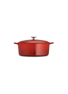 TRAMONTINA Since 1911,Made in Brazil- Series 1000 7 Qt Red Enameled Cast Iron Covered Oval Dutch Oven  - Image 1