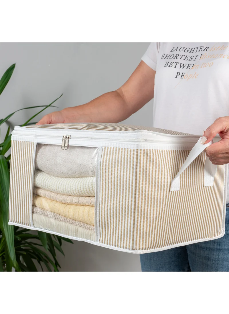 Nacarev 2 Pieces Small Size Window Line Pattern Printed Under Base Cabinet Organizer Set 40x30x20 cm