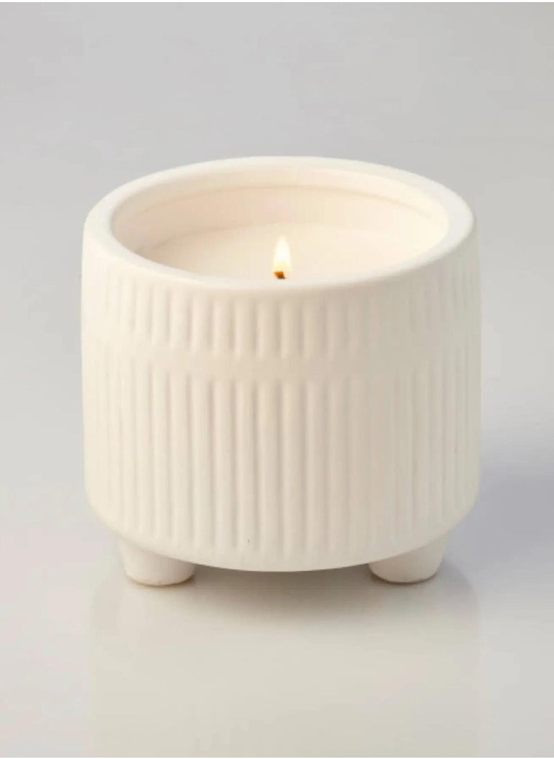 Waxworks - Citronella Wax Candle With Ceramic Ripple Pot - Image 1