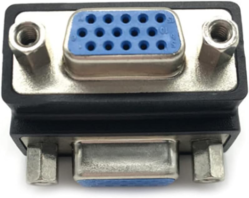 أسود يستخدم لاختبار شاشات LCD، محول VGA 15 أنثى إلى 15 أنثى بزاوية 90 درجة، يستخدم على نطاق واسع في أجهزة العرض وشاشات LCD ومحولات VGA. - Image 4