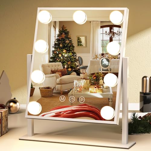 ZL ZELing Vanity Mirror with Lights,Makeup Mirror with Lights,Light up Mirrors with Smart Touch 3 Colors Dimmable,Mirror with Lights with 360° Rotation - Image 1