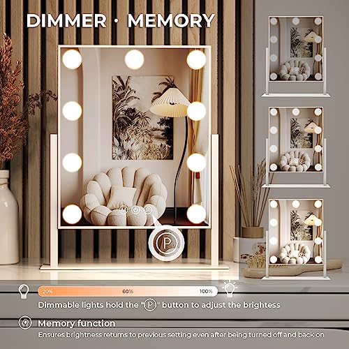 ZL ZELing Vanity Mirror with Lights,Makeup Mirror with Lights,Light up Mirrors with Smart Touch 3 Colors Dimmable,Mirror with Lights with 360° Rotation - Image 2