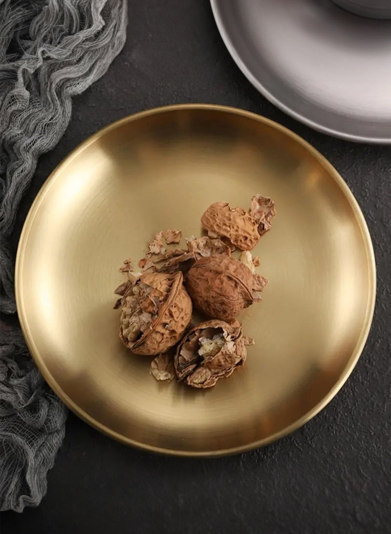 Manhua Gold Stainless Steel Plate Set (6 Plates+1 Storage Rack),Multi-Purpose Snack,Fruit,and Storage Plates for Home/Restaurant/Hotel - Image 4