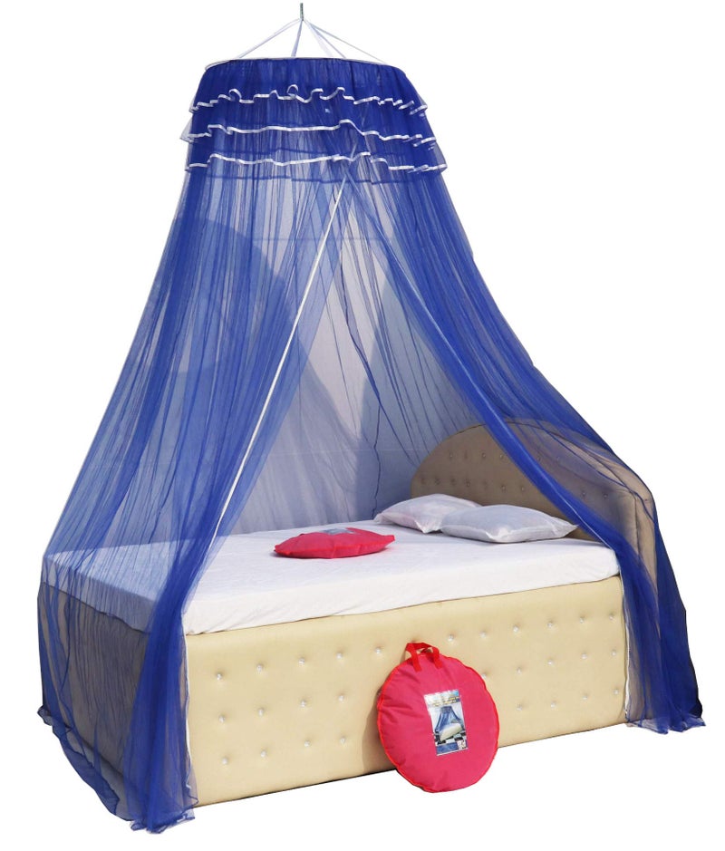 Homecute Hanging Decorative Canopy Double Bed Mosquito Net (Traditional Net Normal Lase Blue) - Image 3