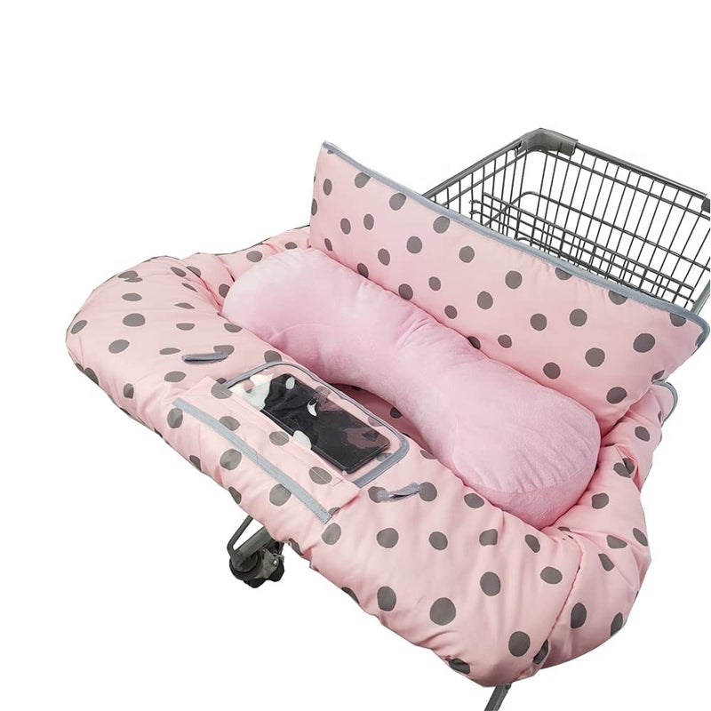 Shopping Cart Cover for BabyToddler with Supportive seat positioner Cozy High Chair Cover Pink
