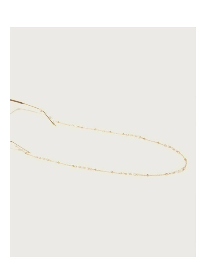 اكسوارات ار ايه سلسلة نظارة دهبي مع لولي (لؤلؤ) اوف وايت  - Image 2