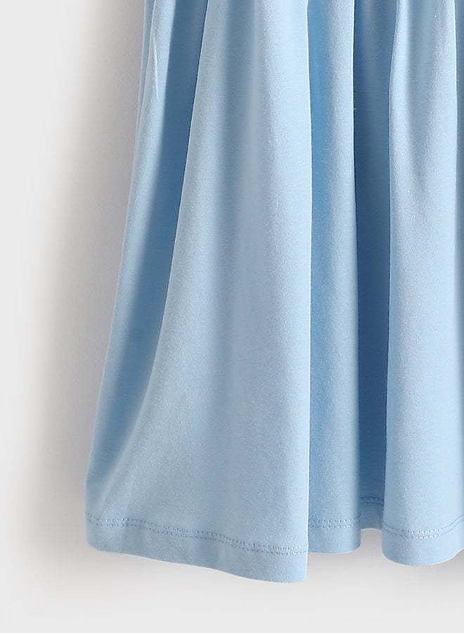 LC WAIKIKI Girls' Crew Neck Patterned Cotton Summer  Dress - Image 3