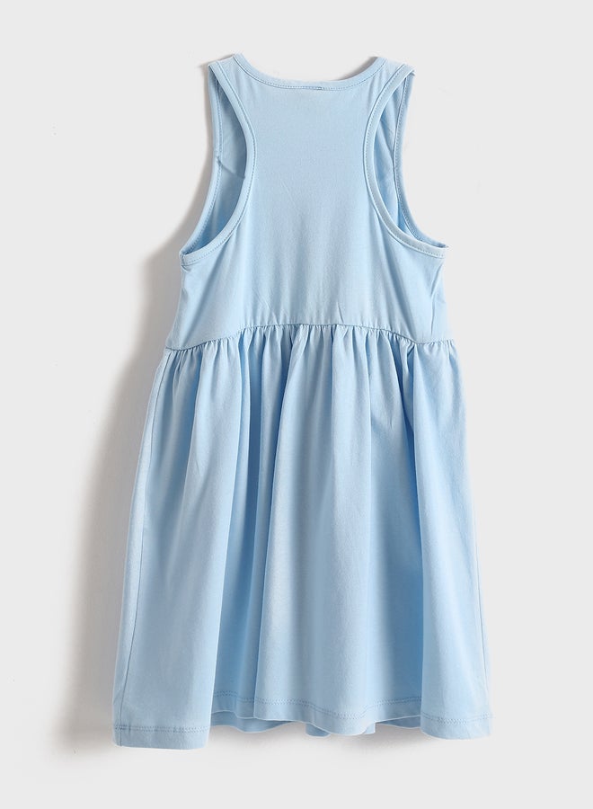 LC WAIKIKI Girls' Crew Neck Patterned Cotton Summer  Dress - Image 2