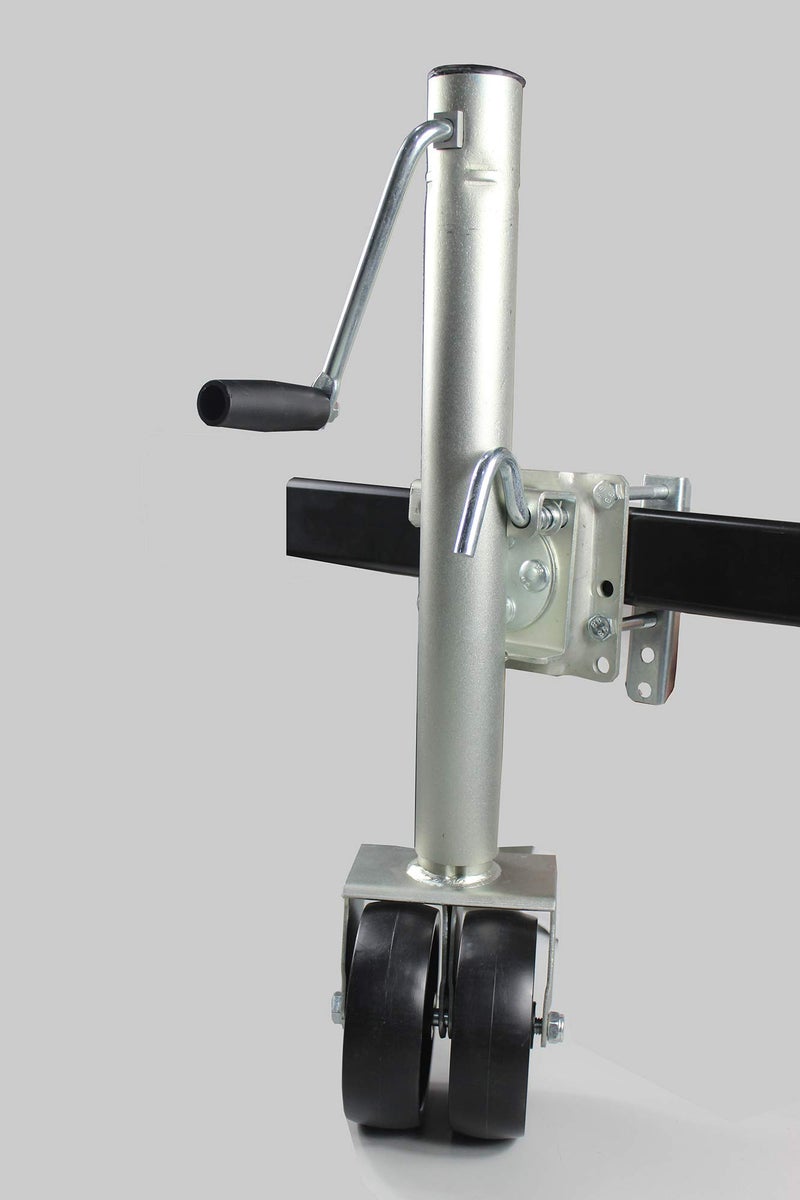 MaxxHaul 70149 Trailer Jack with Dual Wheels - 26-1/2" to 38" Lift Swing Back - 1500 lbs. Capacity ,Zinc, Grey - Image 2