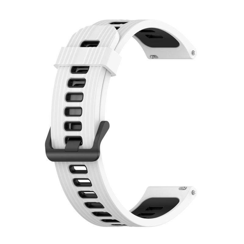S-TOP For Garmin Forerunner 645 20mm Vertical Pattern Two-Color Silicone Watch Band(White+Black) - Image 2