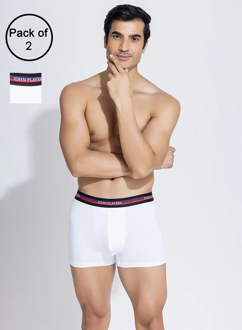 جون بلاير John Players Pack of 2 Classic Cotton Trunks in White