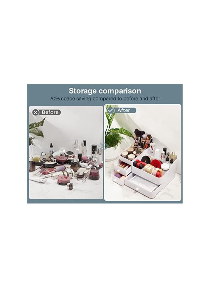 ORiTi Large Capacity Countertop Organizer for Vanity,Bathroom and Bedroom Desk Cosmetics Organizer for Skin Care,Brushes, Eyeshadow, Lotions, Lipstick, Nail Polish and Jewelry Green  - Image 5