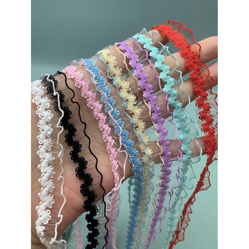 Stretch Single-Sided Colorfulful Fungus Lace Webbing Lace Fish Silk Lace Diy Clothing Curtain Fabric Handmade Accessories - Image 2