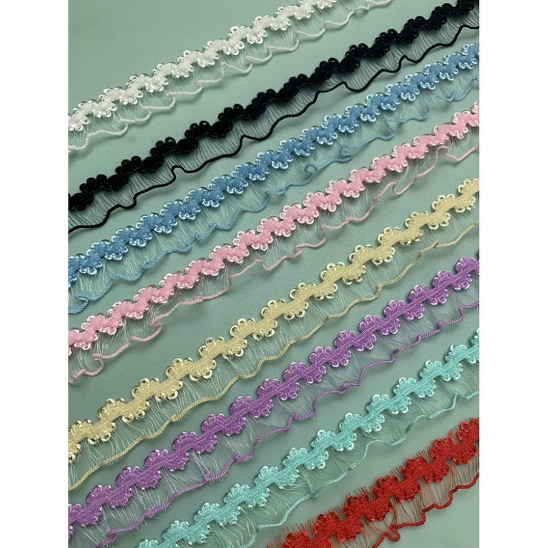Stretch Single-Sided Colorfulful Fungus Lace Webbing Lace Fish Silk Lace Diy Clothing Curtain Fabric Handmade Accessories - Image 3