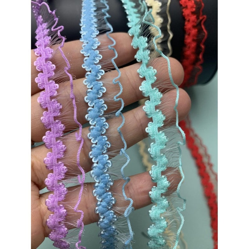 Stretch Single-Sided Colorfulful Fungus Lace Webbing Lace Fish Silk Lace Diy Clothing Curtain Fabric Handmade Accessories - Image 5