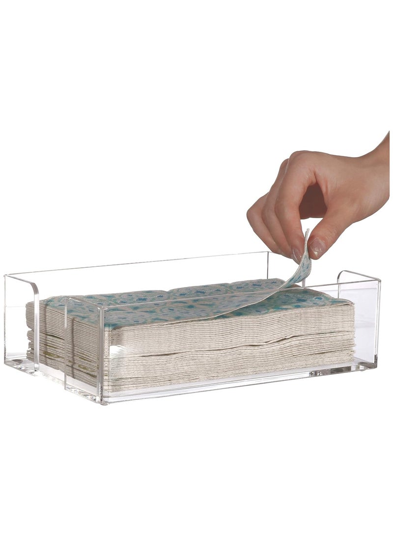 TPGP Clear Napkin Holders for Kitchen,Guest Towel Basket,PaperTowel Holder in Clear,Cocktail and Guest Napkin Holder for Bathroom Kitchen Dining Table Party Hotel Restaurant décor,9"x 5.5" - Image 1