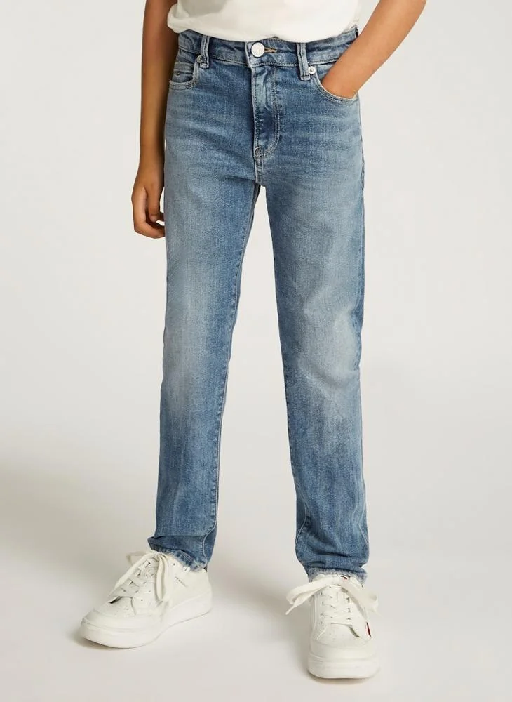 تومي هيلفيغر Youth Straight Mid Raise Jeans