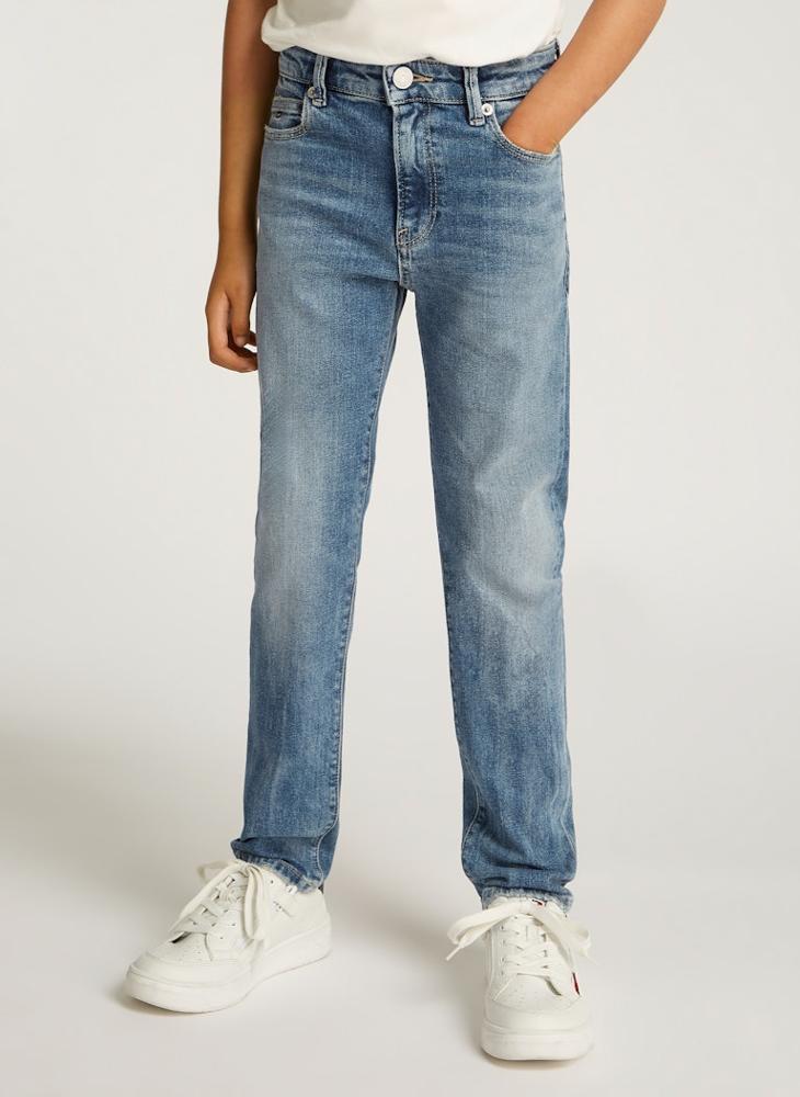 TOMMY HILFIGER - Youth Straight Mid Raise Jeans - Image 1
