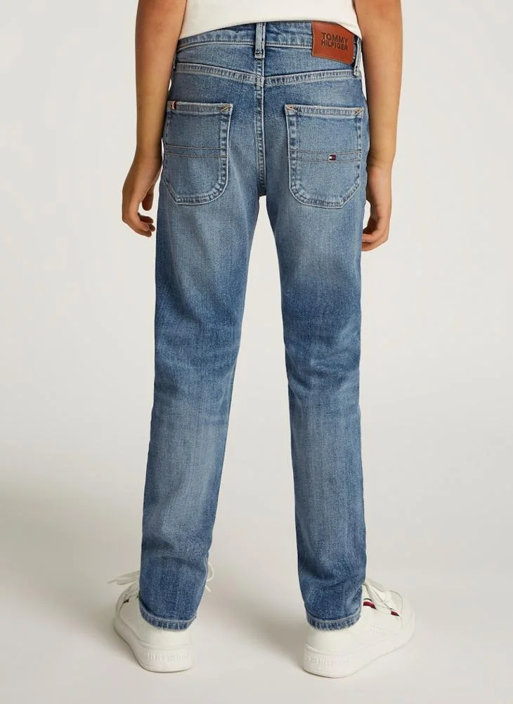 تومي هيلفيغر Youth Straight Mid Raise Jeans