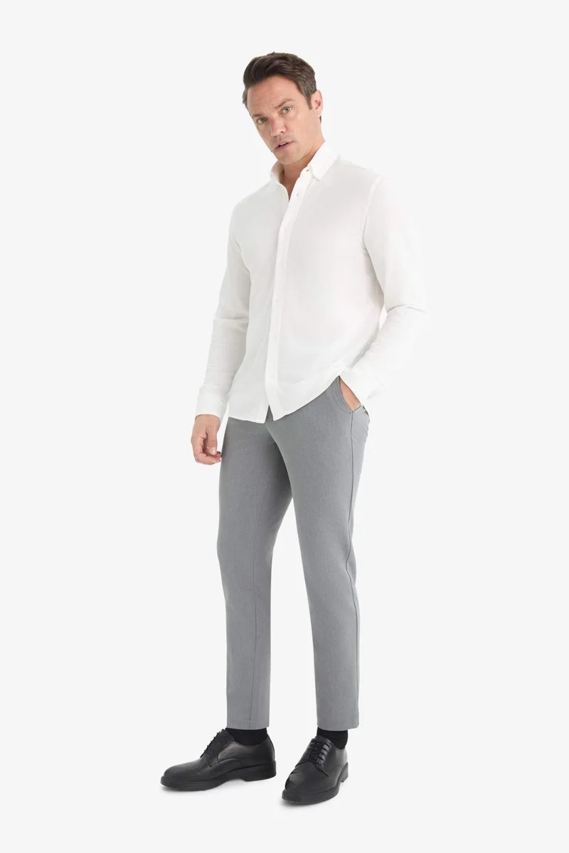 ديفاكتو Tailored Fit Regular Hem with Pockets Trousers