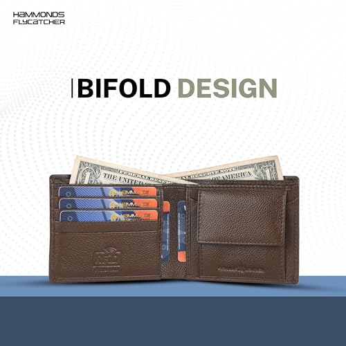 HAMMONDS FLYCATCHER RFID Protected Bi-Fold Wallet for Men Leather Original, Mens Wallet, Leather Wallets for Men, Classic Purse with 4 Card Slots, Coin Pocket, Gift for Mens - Brushwood - Image 5