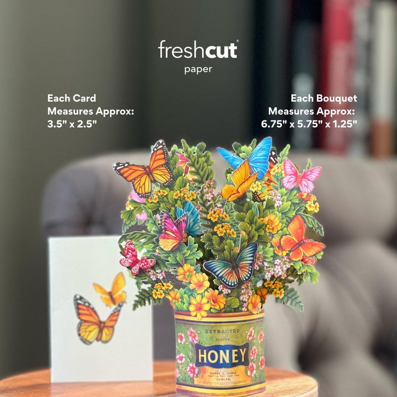 Freshcut Paper Pop Up Cards, Garden Favorites, 6 inch Mini Sized Paper Flower Bouquet 3D Popup Greeting Cards, Birthday Card, Thank You Card, Blank Notecards & Envelopes, Pack of 5 - Image 5