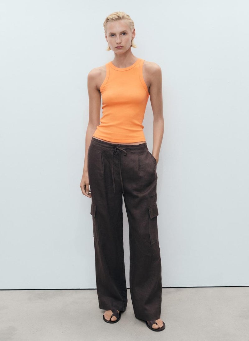 MANGO Ribbed Cotton-Blend Top  - Image 4