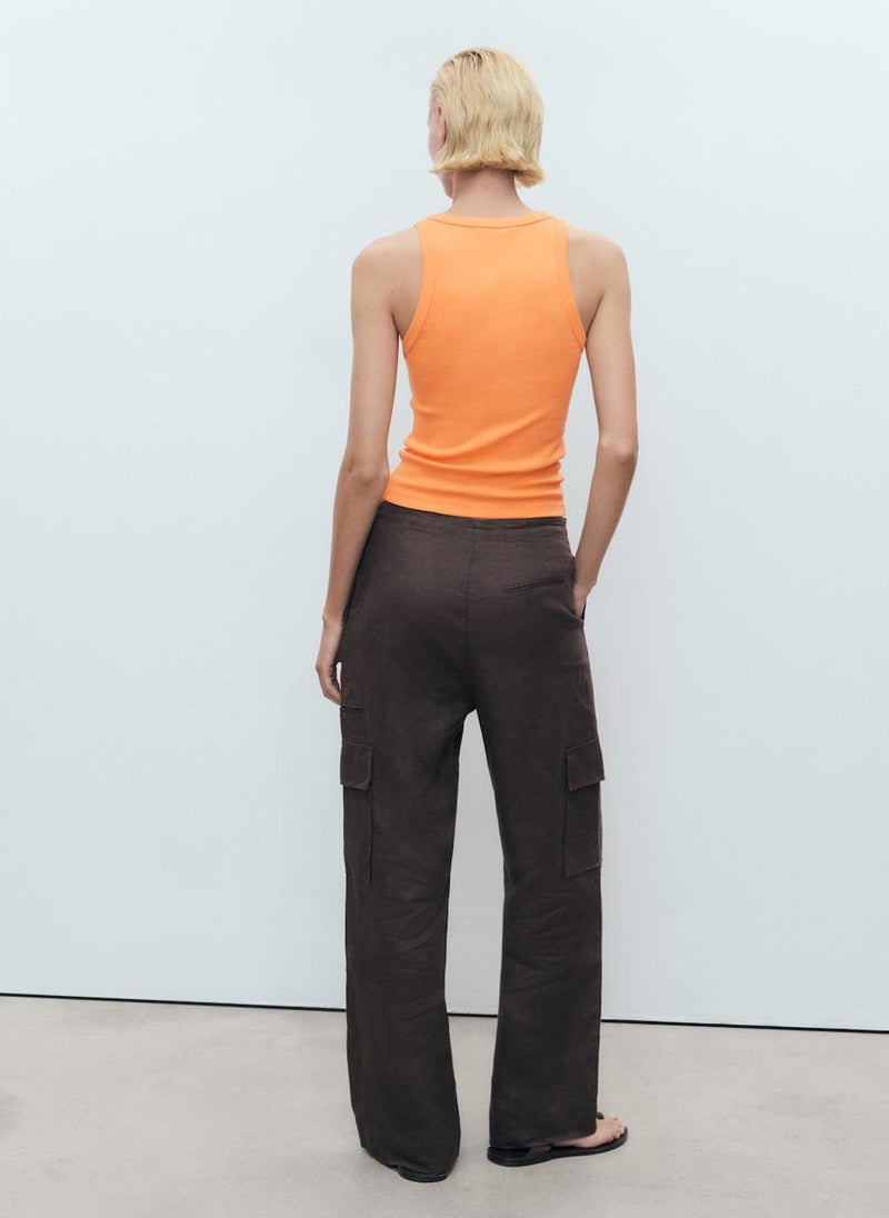 MANGO Ribbed Cotton-Blend Top  - Image 2