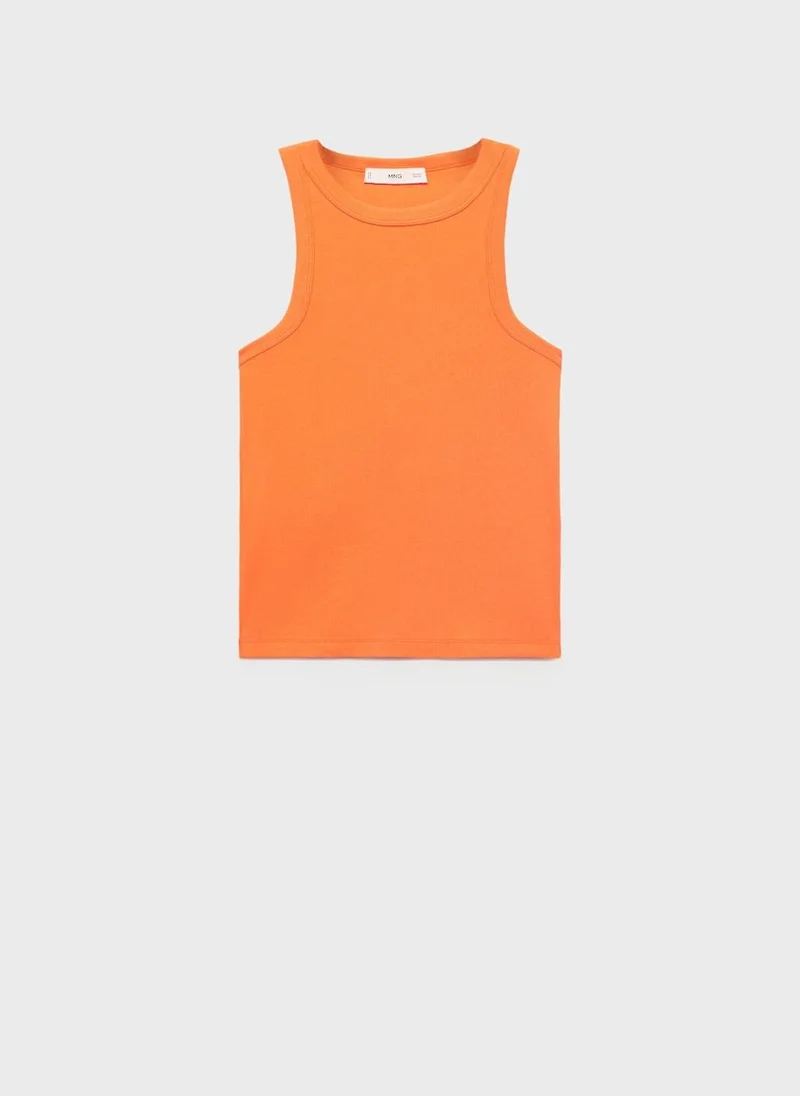 MANGO  Ribbed Cotton-Blend Top for Women | Best Price UAE