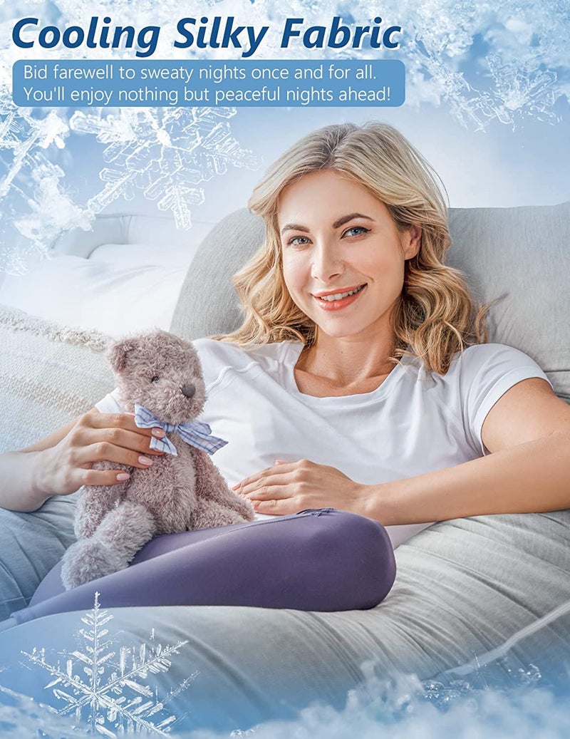 Kwality Dreams Kwality Dreams Full Body Pregnancy Pillow Comfortable U Shape Maternity Pillow Gift for Pregnant Sleeping 6 Months Warranty Removable and Washable Cotton Cover with Zipper 150 cm Darkgrey - Image 2