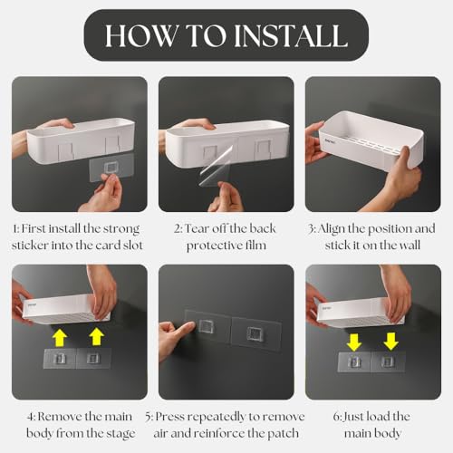 MorivaHomes Multipurpose Self-Adhesive ABS Bathroom Wall Mounted Storage Organizer Shelf Holder/Rack/Bathroom Accessories (Adhesive Sticker, Pack of 4) - Image 4