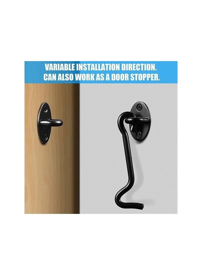 PROMASS 3 Pcs Stainless Steel Hook and Eye Latches, Privacy Hook and Eye Latches, Rust and Corrosion Resistant, With Mounting Screws, For Security And Privacy, for Barn Doors, Garages, Windows, Closets - Image 5