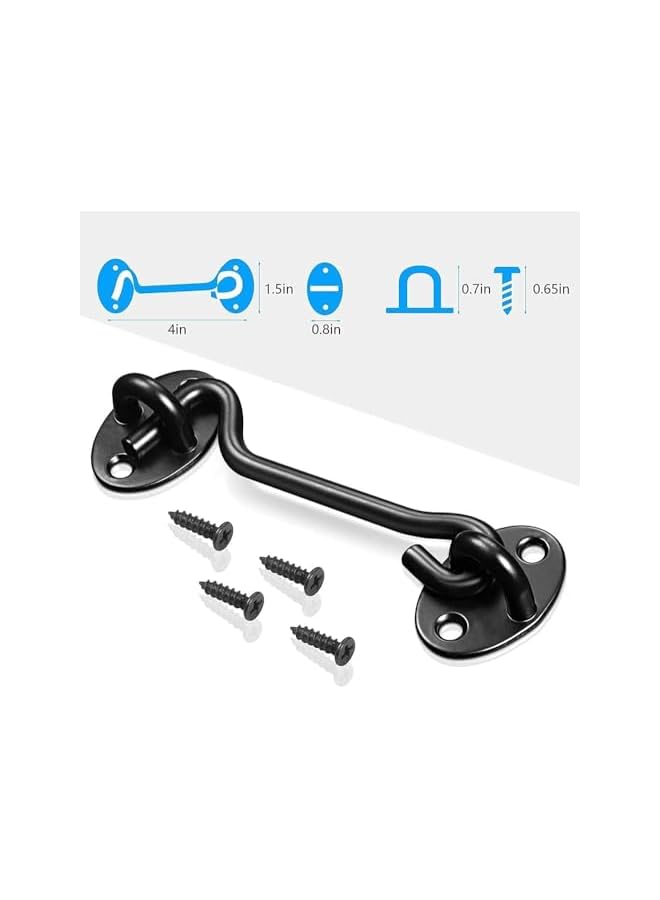 PROMASS 3 Pcs Stainless Steel Hook and Eye Latches, Privacy Hook and Eye Latches, Rust and Corrosion Resistant, With Mounting Screws, For Security And Privacy, for Barn Doors, Garages, Windows, Closets - Image 2