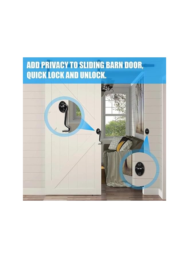 PROMASS 3 Pcs Stainless Steel Hook and Eye Latches, Privacy Hook and Eye Latches, Rust and Corrosion Resistant, With Mounting Screws, For Security And Privacy, for Barn Doors, Garages, Windows, Closets - Image 4