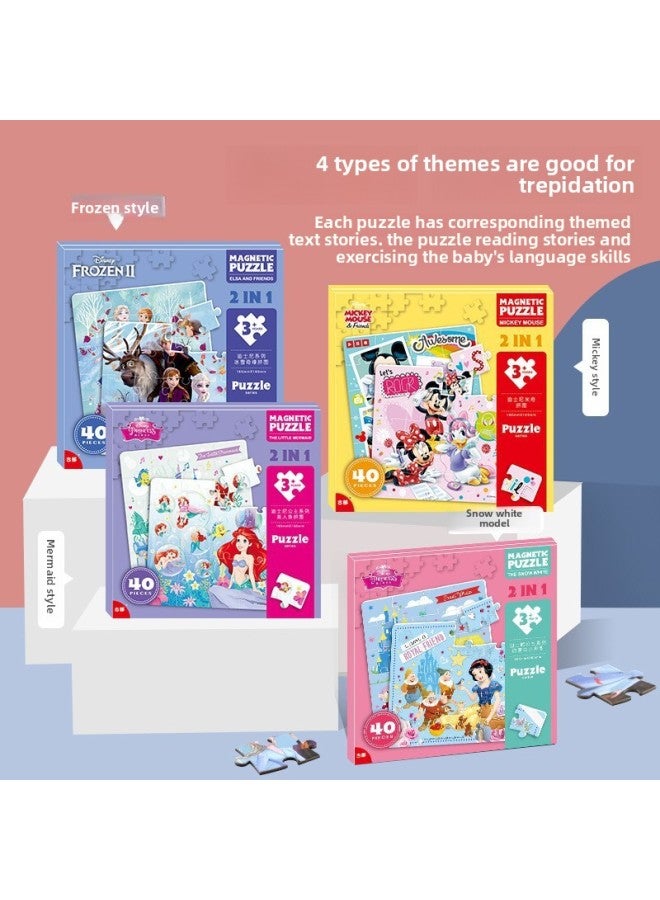 Disney Magnetic Puzzle Children's Educational Magnetic Boys And Girls Early Childhood Education Three-in-One Puzzle Magnetic Toys-Color:Spider-man (3-in-1) - Image 2