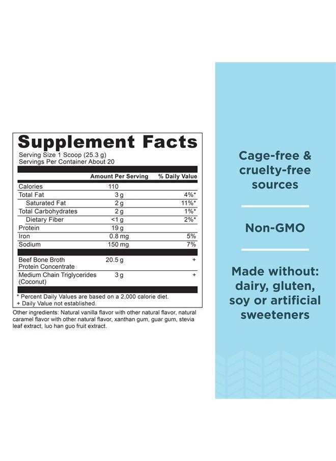 Ancient Nutrition - Bone Broth Protein Powder, Salted Caramel, 19g Protein per Serving, Beef, Supports Healthy Skin, Gut Health, Joint Supplement, Gluten Free, Paleo and Keto Friendly, 20 Servings - Image 1
