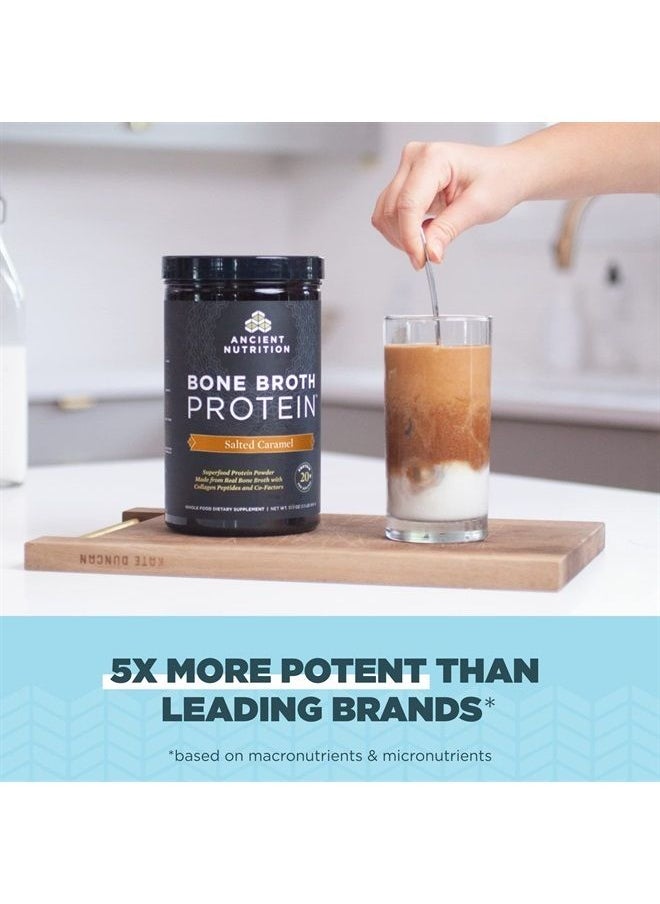 Ancient Nutrition - Bone Broth Protein Powder, Salted Caramel, 19g Protein per Serving, Beef, Supports Healthy Skin, Gut Health, Joint Supplement, Gluten Free, Paleo and Keto Friendly, 20 Servings - Image 1