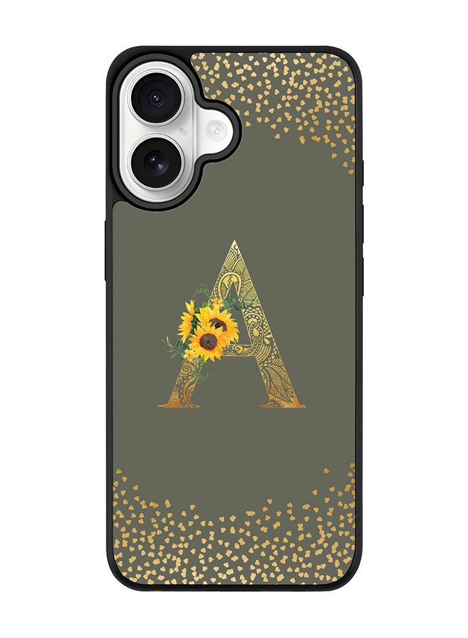 Stylizedd iPhone 17 Case, [Compatible with MagSafe] Slim Magnetic cover Phone Case iPhone 17 -Custom Floral Monogram - A  (Olive Green ) - Image 1