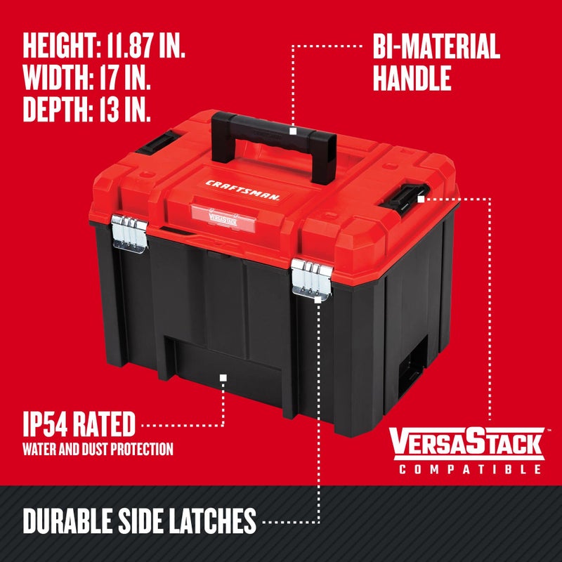 CRAFTSMAN VERSASTACK Deep Tool Box, Lockable, 17-in. (CMST17825) - Image 2