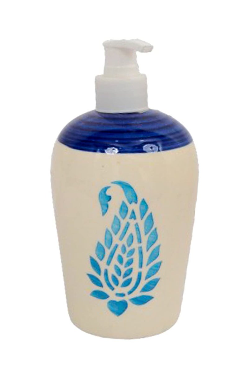 Skywalk Hand Painted Ceramic Liquid Soap Dispenser for Bathroom and Kitchen 250 Ml SWKA-1177